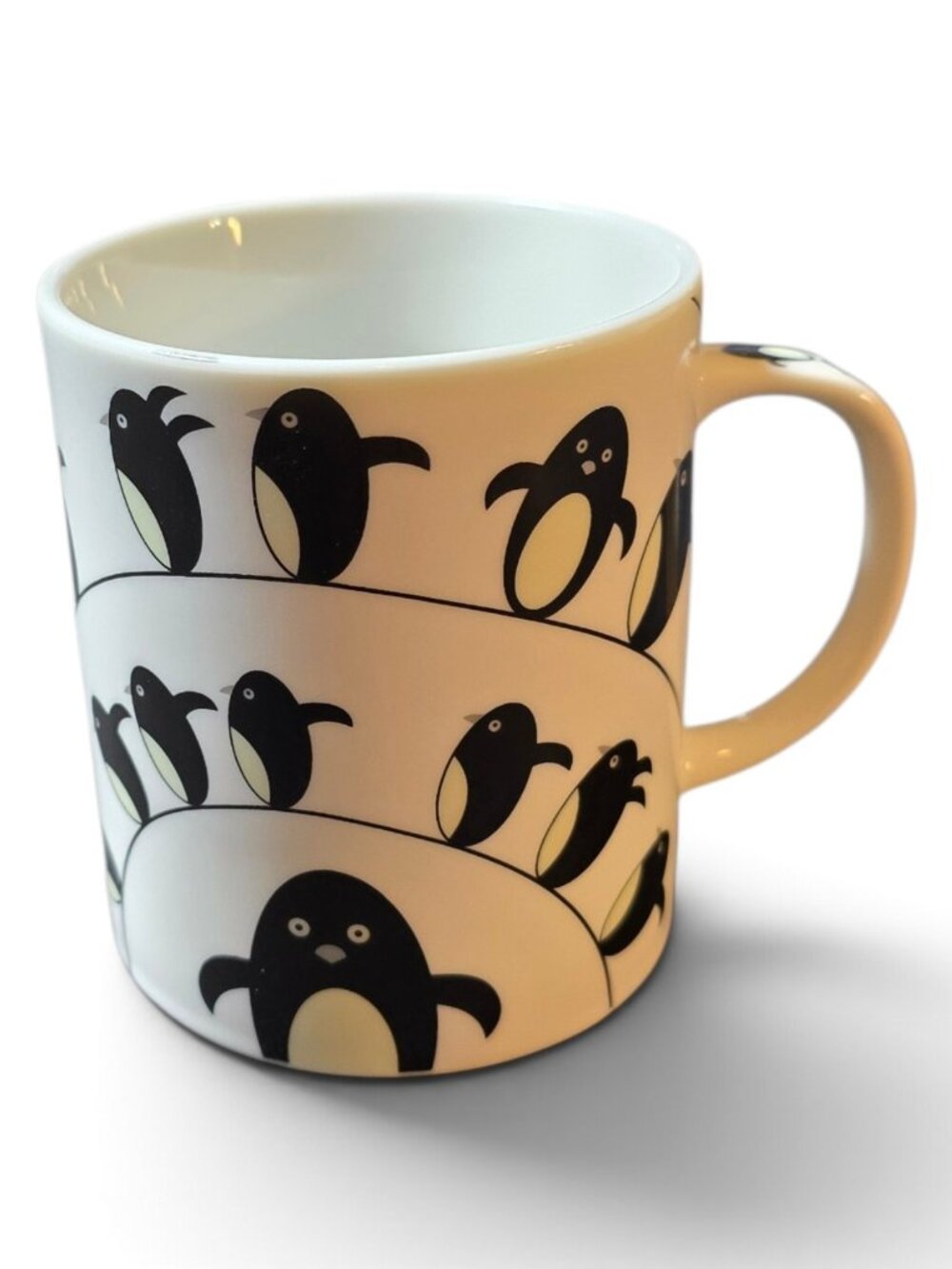 Jewel Japan Penguin Coffee Mug Black White Whimsical Bird Ceramic Cup